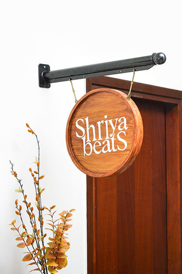 Double sided teak bracket name board