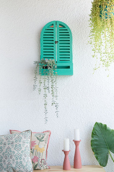 Mini Arched Window Mirror with Basket