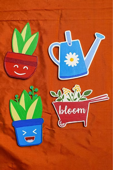 Wooden Fridge Magnet-Garden