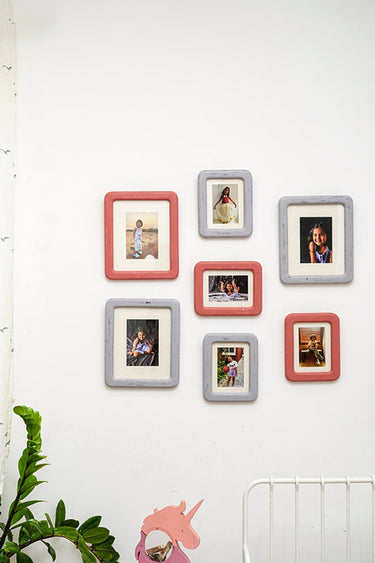 Colonial Picture frame Set-Pink & Grey