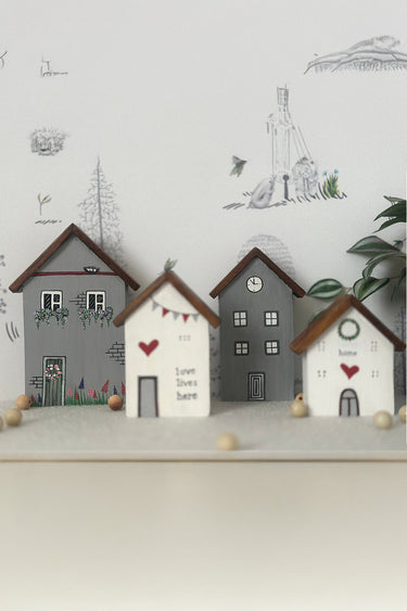 Grey and White Miniature House set