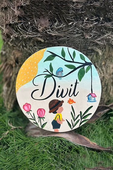 Boy in bushes-Name Plate