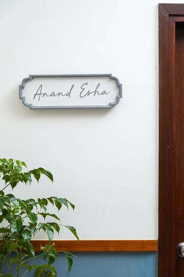 Vintage Colonial Hand Lettered Name Plate