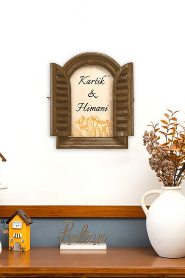 Engraved Birch Window Name Plate