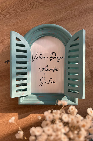 Vintage window name board-Three Names