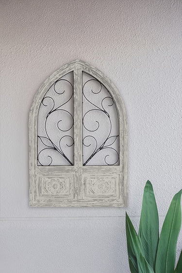 Decorative wooden and Iron Filigree Window Frame